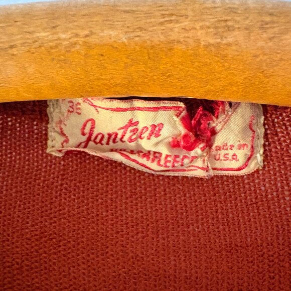 M-L | Vintage 50s brown "Kharafleece" cardigan by Jantzen - AS IS - Picture 4 of 8